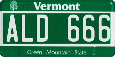 VT license plate ALD666