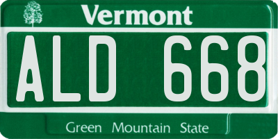 VT license plate ALD668