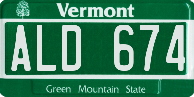 VT license plate ALD674