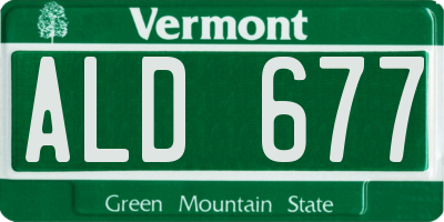 VT license plate ALD677
