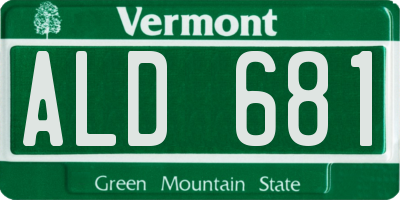 VT license plate ALD681