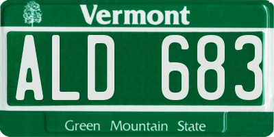 VT license plate ALD683