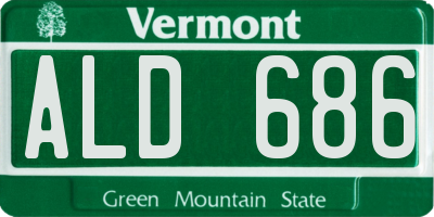 VT license plate ALD686