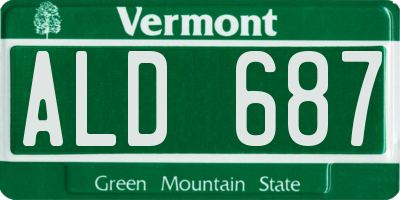 VT license plate ALD687