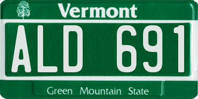 VT license plate ALD691