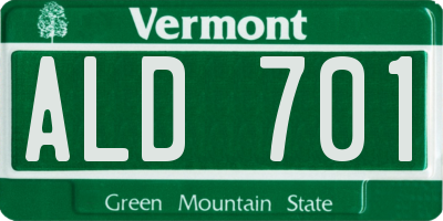 VT license plate ALD701