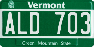 VT license plate ALD703