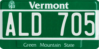 VT license plate ALD705