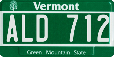 VT license plate ALD712