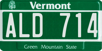 VT license plate ALD714