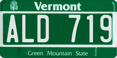 VT license plate ALD719
