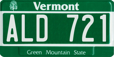 VT license plate ALD721