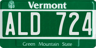 VT license plate ALD724