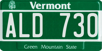 VT license plate ALD730