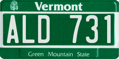 VT license plate ALD731