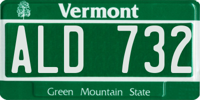 VT license plate ALD732