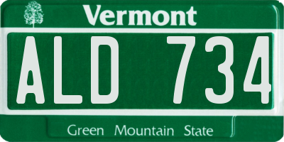 VT license plate ALD734