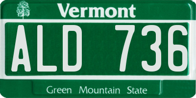 VT license plate ALD736