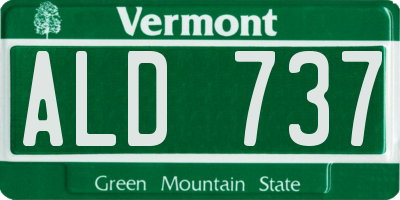 VT license plate ALD737