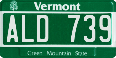 VT license plate ALD739