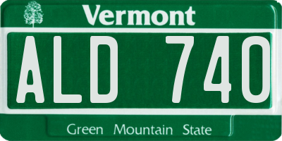 VT license plate ALD740