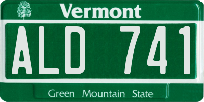 VT license plate ALD741