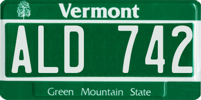 VT license plate ALD742