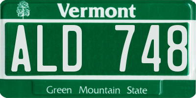 VT license plate ALD748