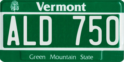 VT license plate ALD750