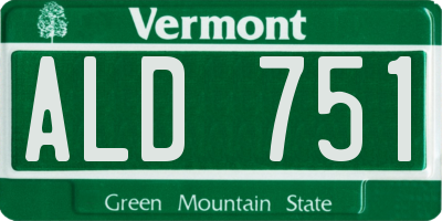 VT license plate ALD751