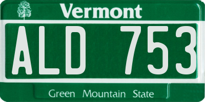 VT license plate ALD753