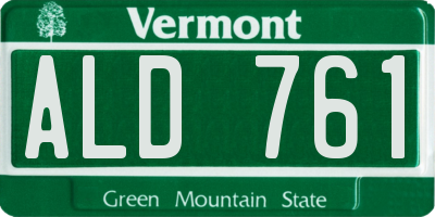 VT license plate ALD761