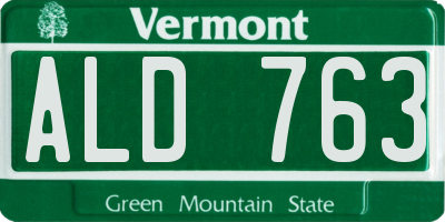 VT license plate ALD763