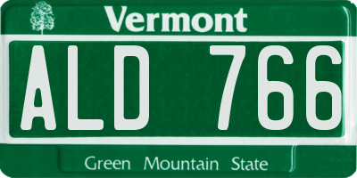 VT license plate ALD766