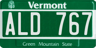 VT license plate ALD767