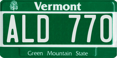 VT license plate ALD770