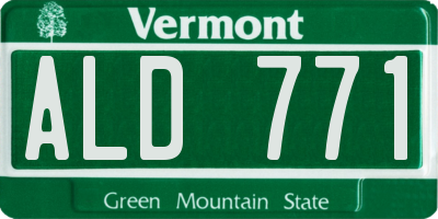 VT license plate ALD771