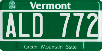 VT license plate ALD772