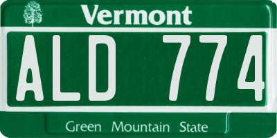VT license plate ALD774
