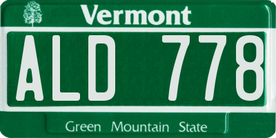 VT license plate ALD778