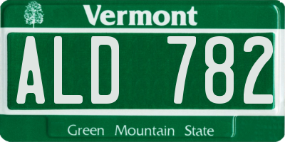 VT license plate ALD782