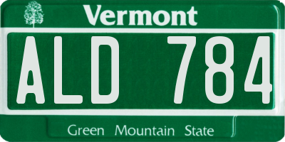 VT license plate ALD784