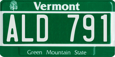 VT license plate ALD791