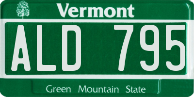 VT license plate ALD795