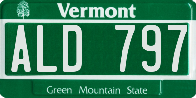 VT license plate ALD797
