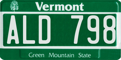 VT license plate ALD798