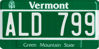 VT license plate ALD799