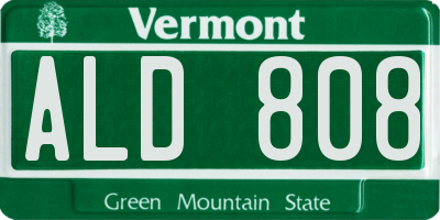 VT license plate ALD808