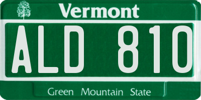 VT license plate ALD810