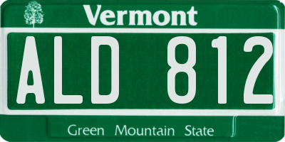 VT license plate ALD812